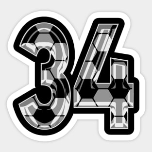 Soccer Number 34 Soccer Jersey #34 Soccer Mom Player Fan Sticker